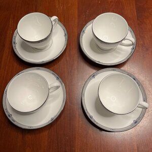 Wedgwood Amherst Cup And Saucer, Set Of 4
